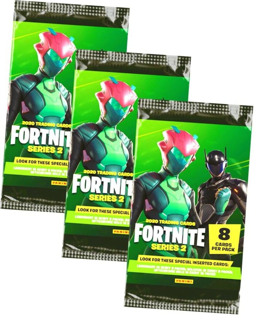Panini Fortnite Karten Hobby Serie 2 (2020/2021) - Fortnite Trading Cards Sammelkarten - 3 Booster