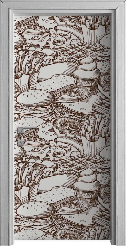 Tür Selbstklebende 90x210 cm Türfolie Türtapete Klebefolie - Lebensmittel Essen Braun