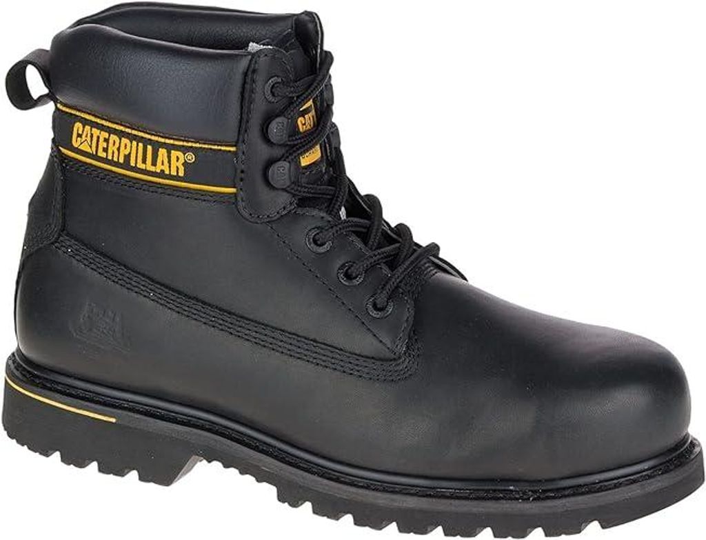 Caterpillar Holton Schwarz Arbeitsschuhe Sicherheitsstiefel Stahlkappe S3 Gr. 44
