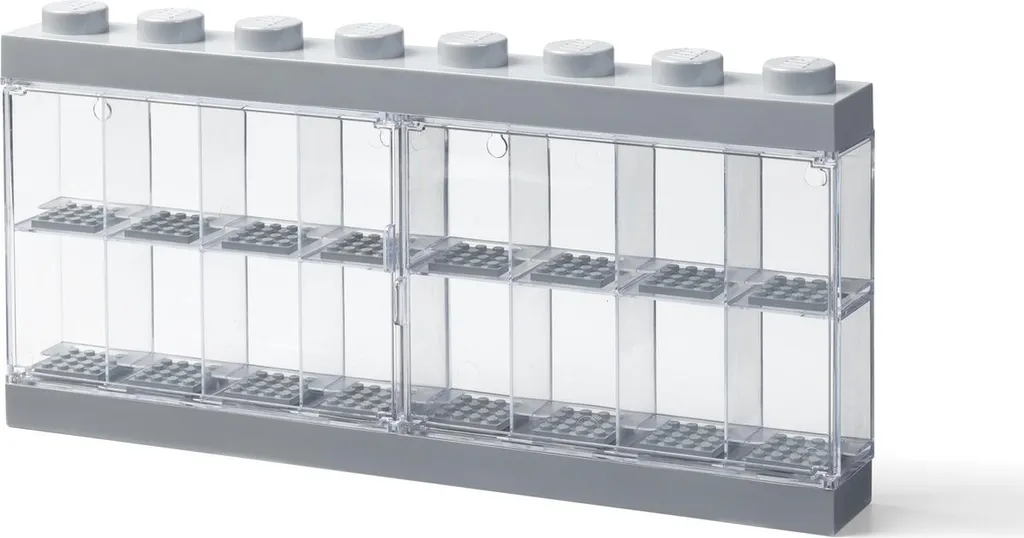 Boîte grise anti-poussière pour 16 minifigurines : la solution de stockage