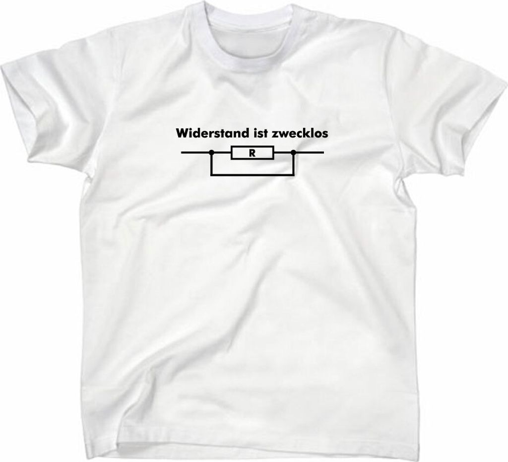 Styletex23 T-Shirt Widerstand ist zwecklos Fun, weiss, S