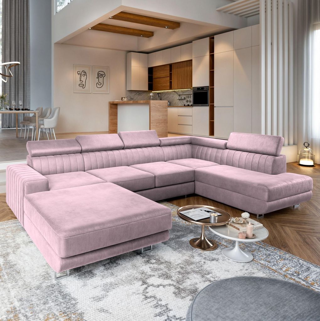 Masseno Ecksofa SIENA R-S mit Schlaffunktion U-Form, Sofa Produktbild 