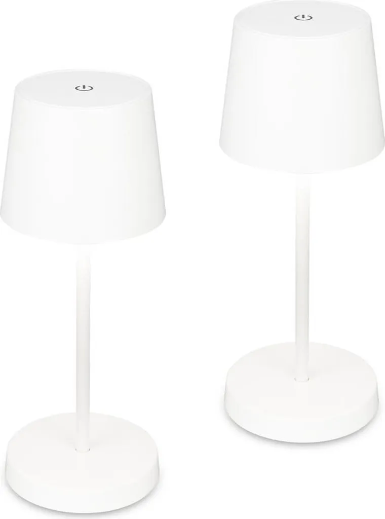 Lampade LED Touch Bianco Design | Set 2 Pezzi Ricaricabili IP44