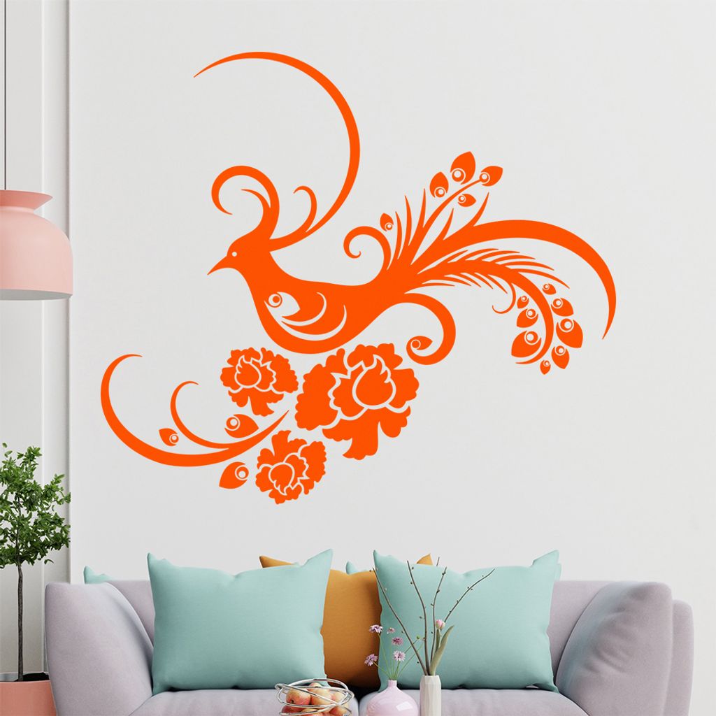 Fasan Ranke Tribal Wandtattoo in 6 Größen - Wandaufkleber Wall Sticker - Dekoration, Küche, Wohnzimmer, Schlafzimmer, Badezimmer