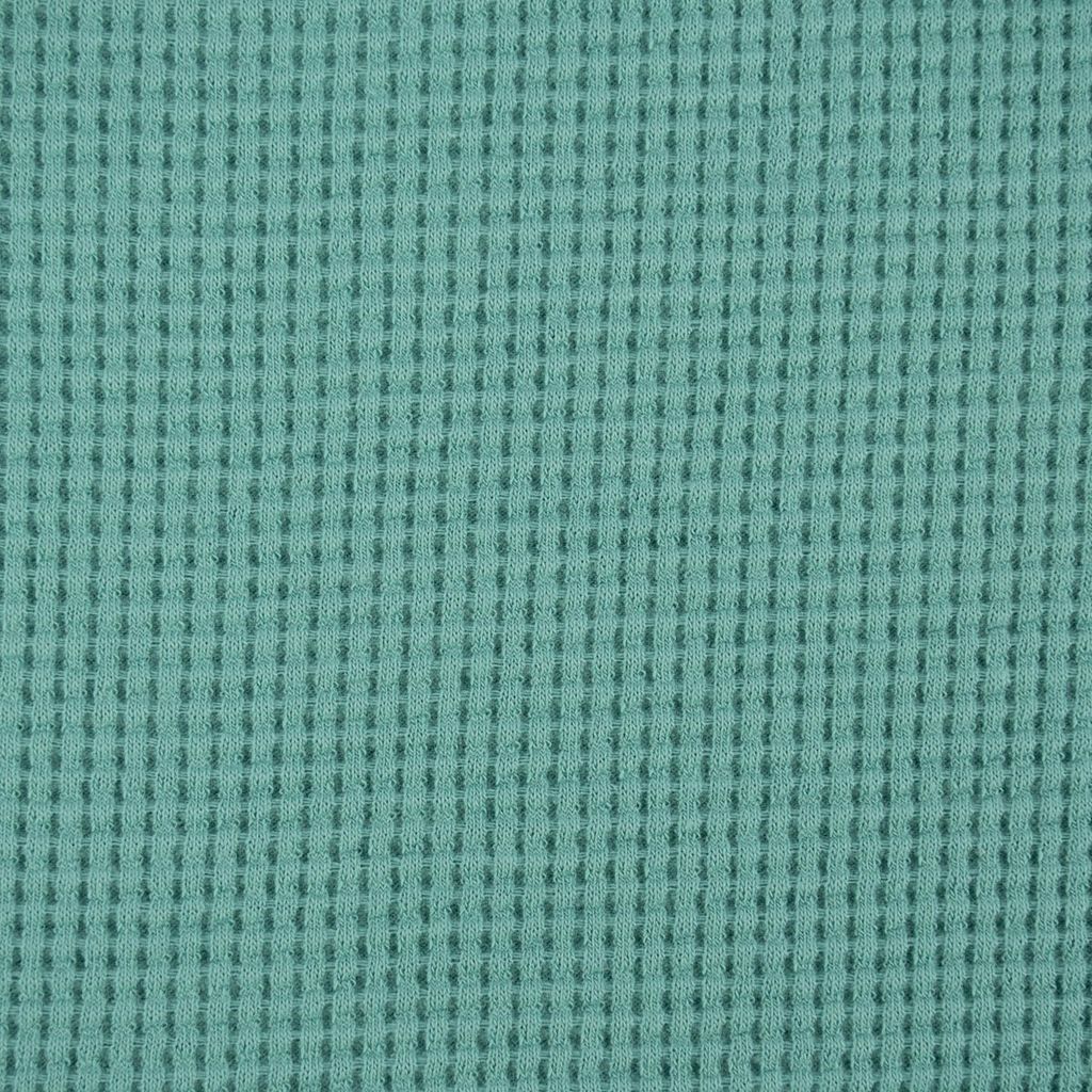 Organic Bio Waffeljersey Waffelstrick uni dunkel mint 1,45m Breite
