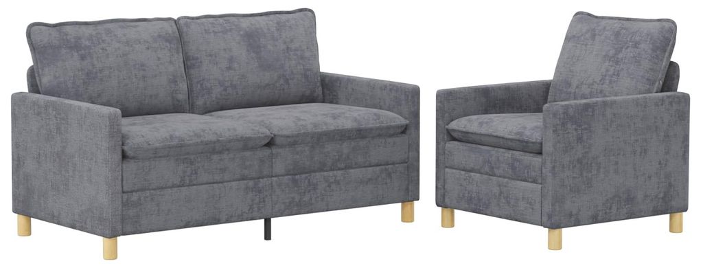 vidaXL Sofa Set 2 pcs Hellgrau Polyester