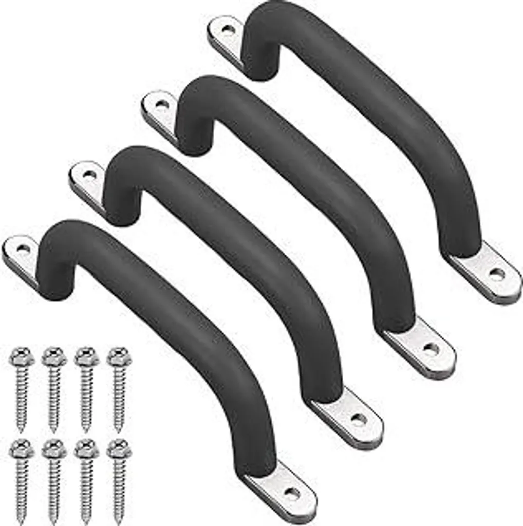 Dolibest 4 Maniglie Arrampicata 18cm Metallo Nero - Sicurezza Play Set
