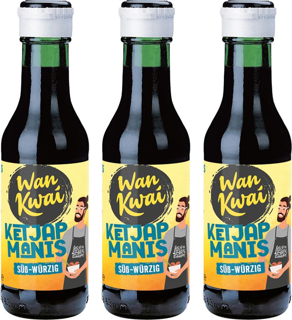 Wan Kwai Ketjap Manis nach indonesischer Art mild 125ml 3er Pack