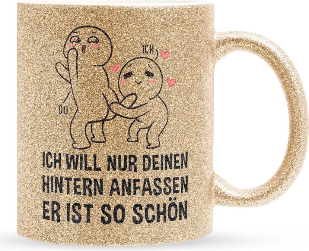 22Feels Glitzertasse Gold Paar Jahrestag Geschenk Hochzeitstag Ehefrau Ehemann Valentinstag Sie Ihn Freund Freundin Geburtstag Weihnachten Liebe Pa...