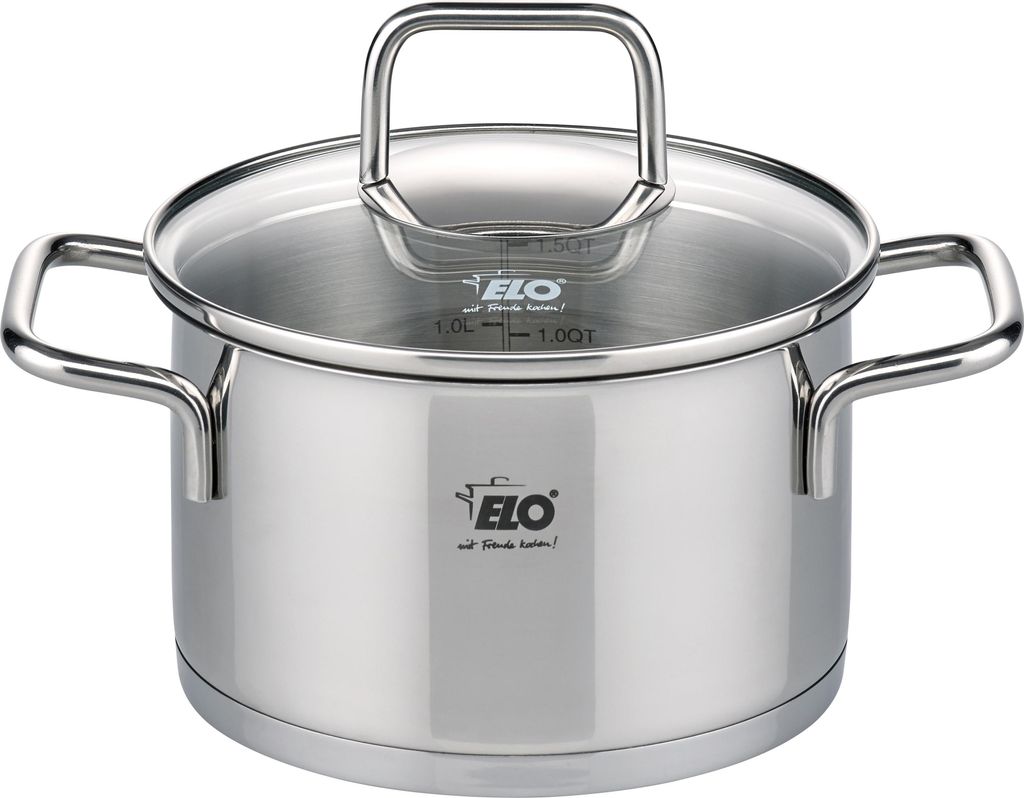 ELO Fleischtopf Citrin Ø14cm Edelstahl mit Glasdeckel Produktbild 