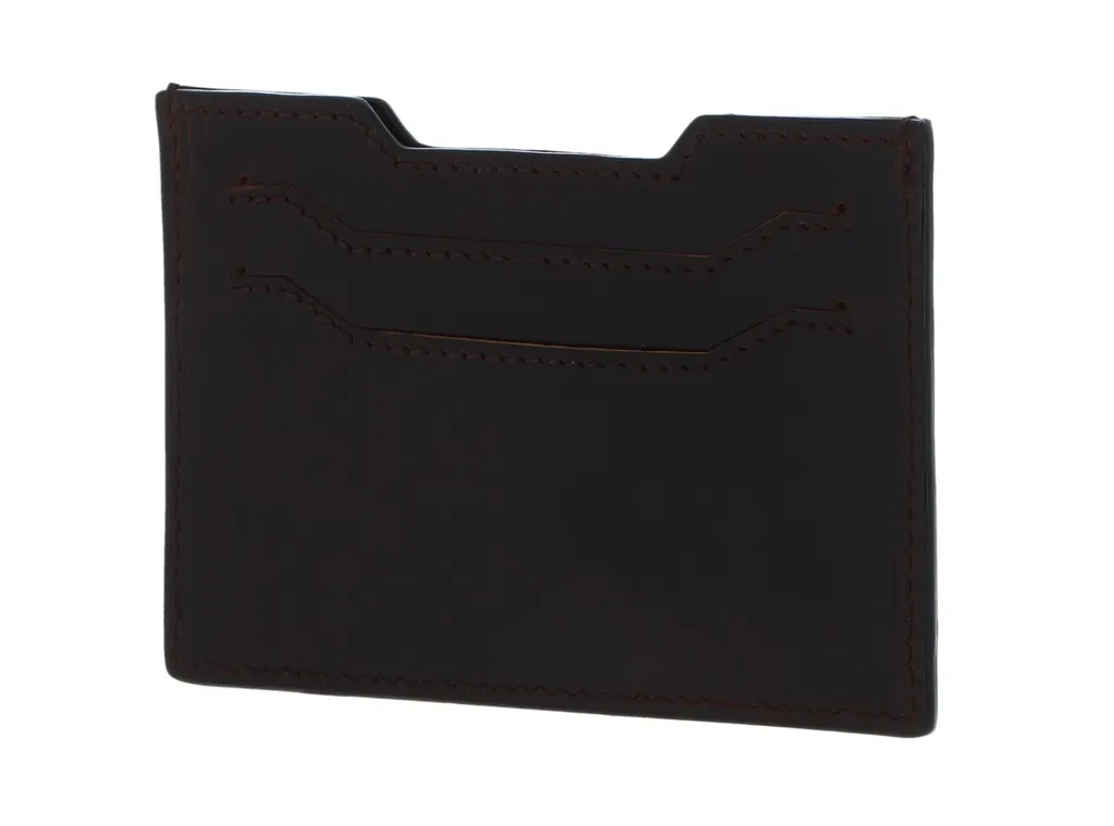 Card Holder Palma BUCKLE & SEAM in Pelle Marrone Scuro - Stile Vintage