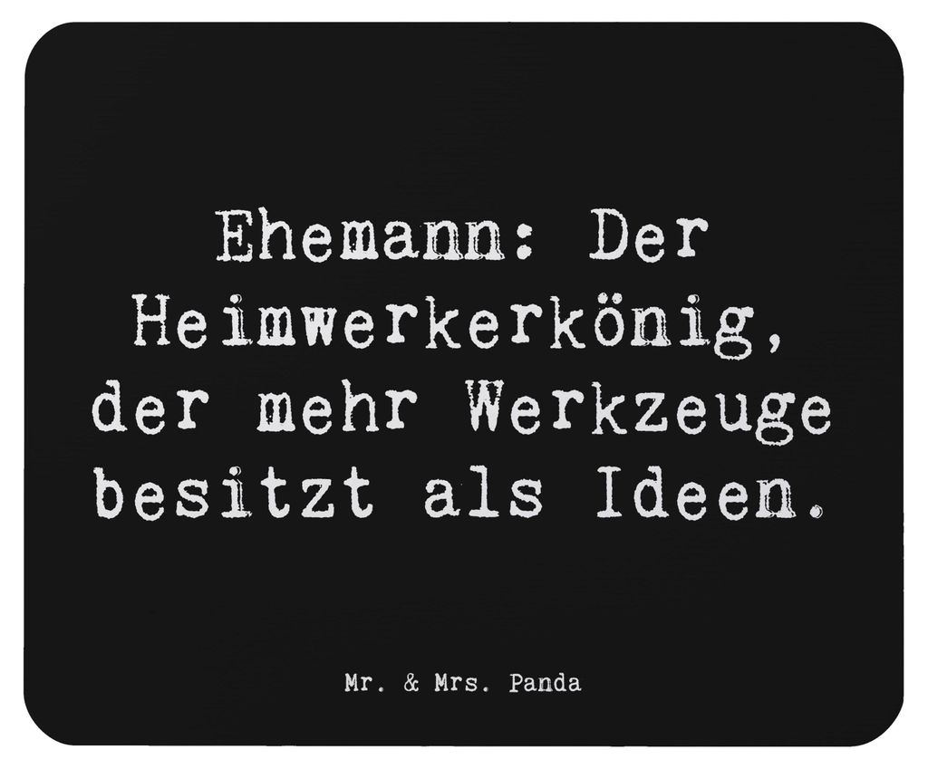 Mr. & Mrs. Panda Mouse Pad Spruch Ehemann Heimwerker - Schwarz - Geschenk, Verwandte, Heimwerkerkönig, Familie, Werkzeug, mousematte, laptop mouse...