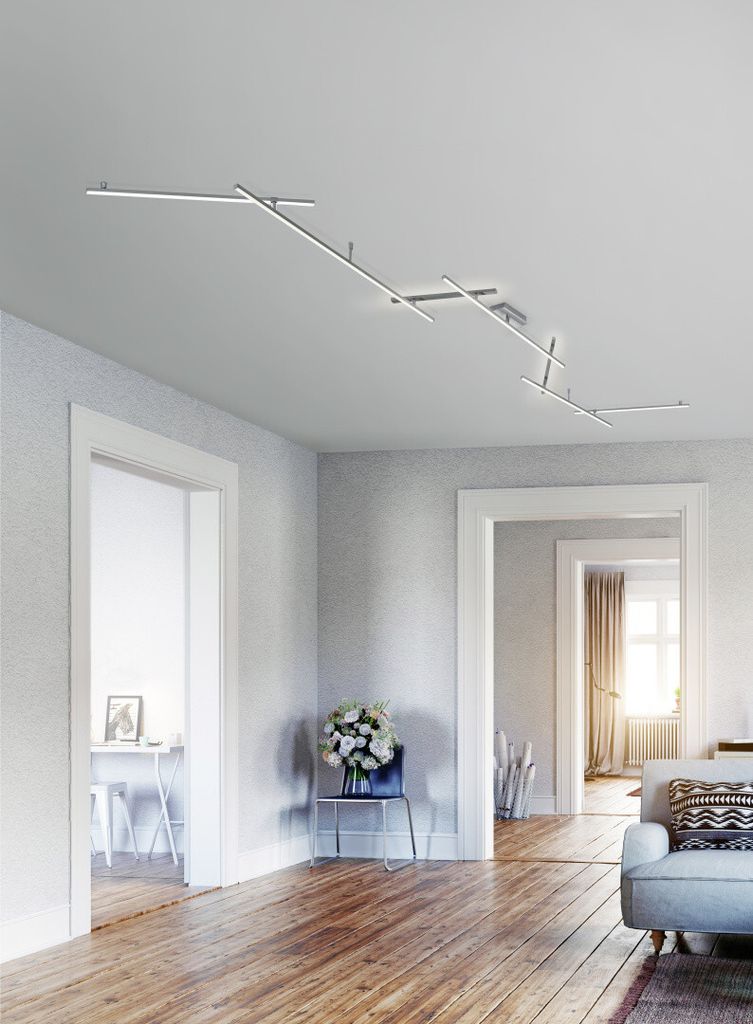 Plafonnier moderne à LED intégré INDIRA argent Trio Image du produit 