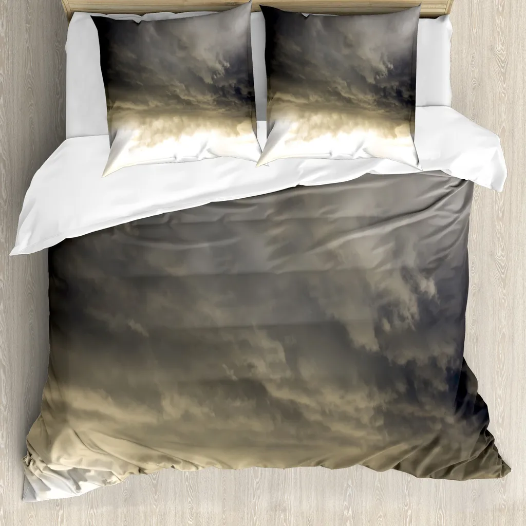 Set Copripiumino Matrimoniale Grigio ABAKUHAUS Cielo Uragano Antiacaro