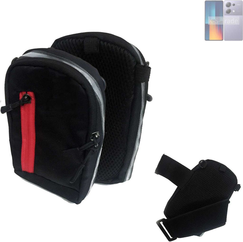 K-S-Trade Outdoor Gürteltasche Holster Umhängetasche kompatibel mit Xiaomi POCO M6 Pro schwarz Handy Tasche Case travelbag Schutz Hülle Handy