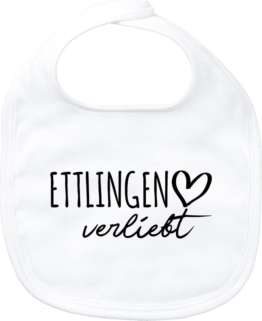 Huuraa Baby Lätzchen Ettlingen verliebt White Klettverschluss Baumwolle Latz Geschenkidee