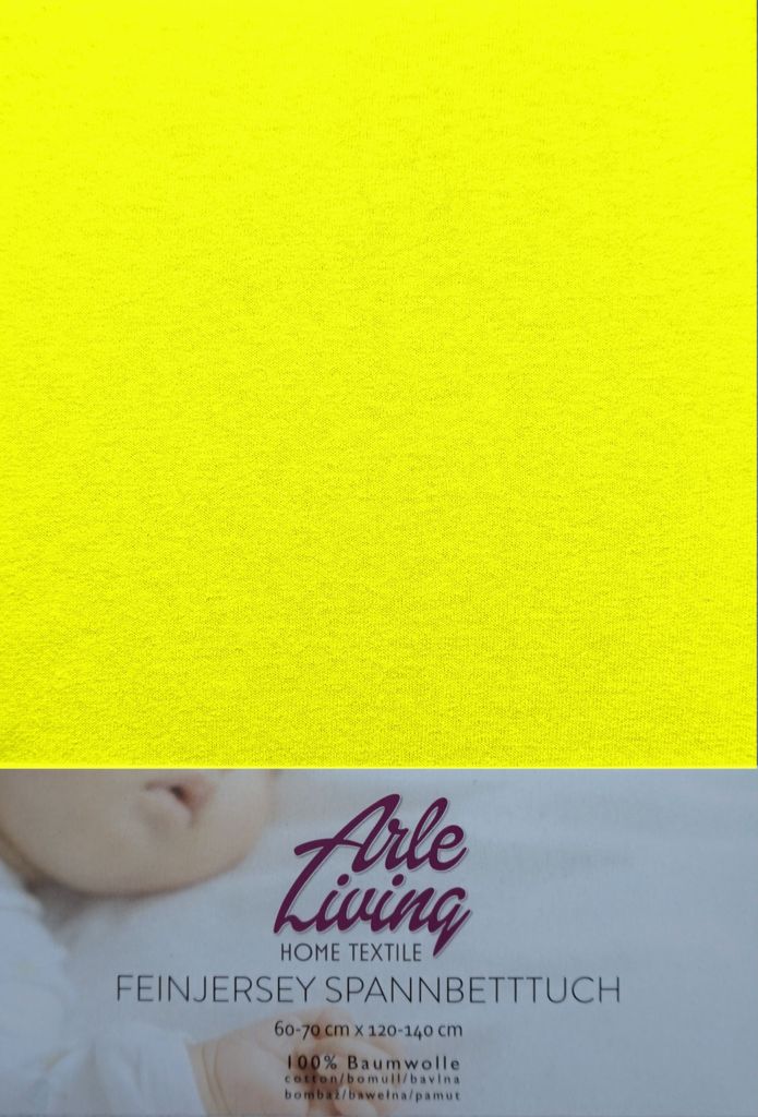 Kinder Baby Jersey Spannbettlaken Spannbetttuch - gelb - 60x120 - 70x140 cm hochwertige 140 g/m²