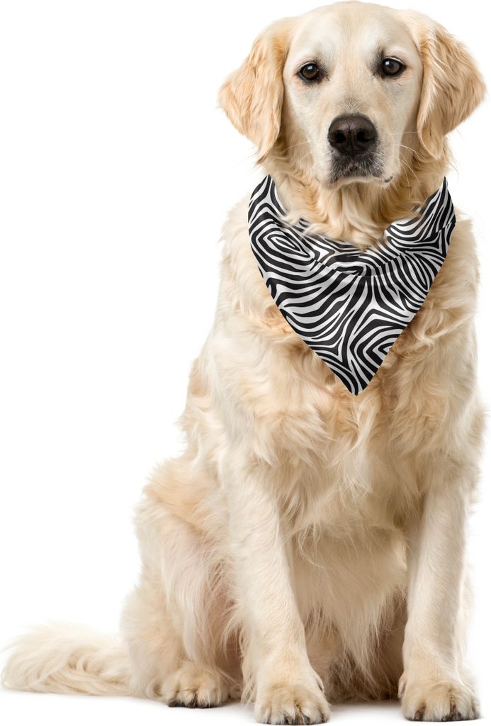 ABAKUHAUS Streifen Haustier Bandana, Zebra-Haut-Muster, 55x55 cm, Schwarz-Weiss