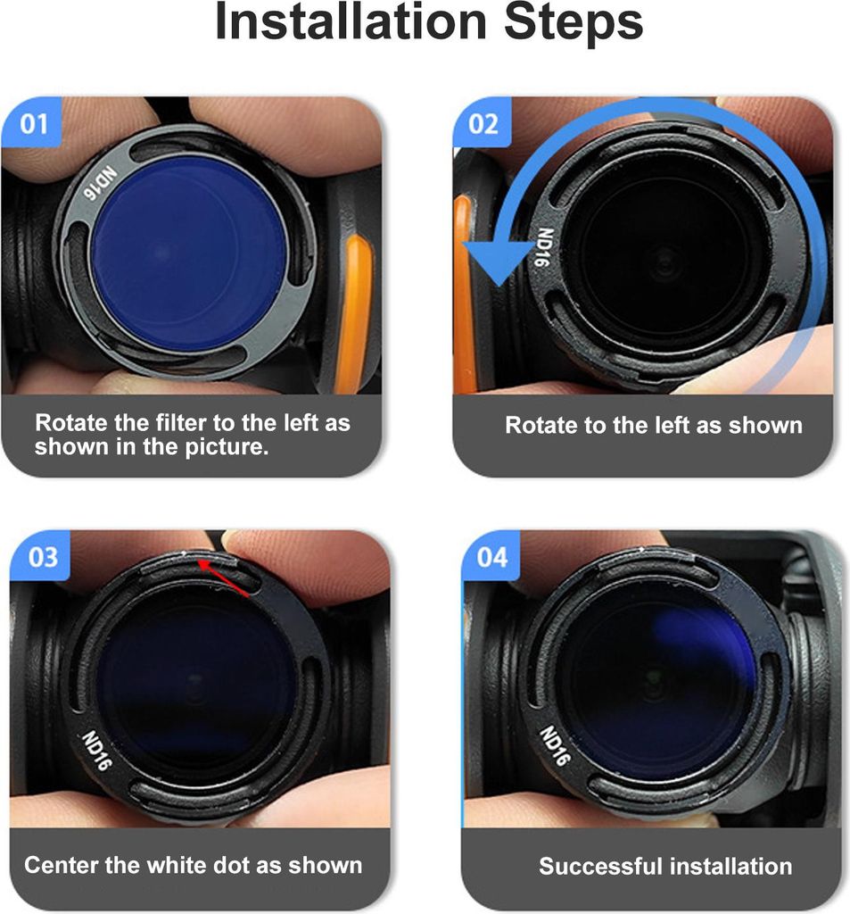 4 in 1 Drone ND PL Filter Aluminiumlegierung Optisches Glas ND8PL ND16PL ND32PL ND64PL für Avata2