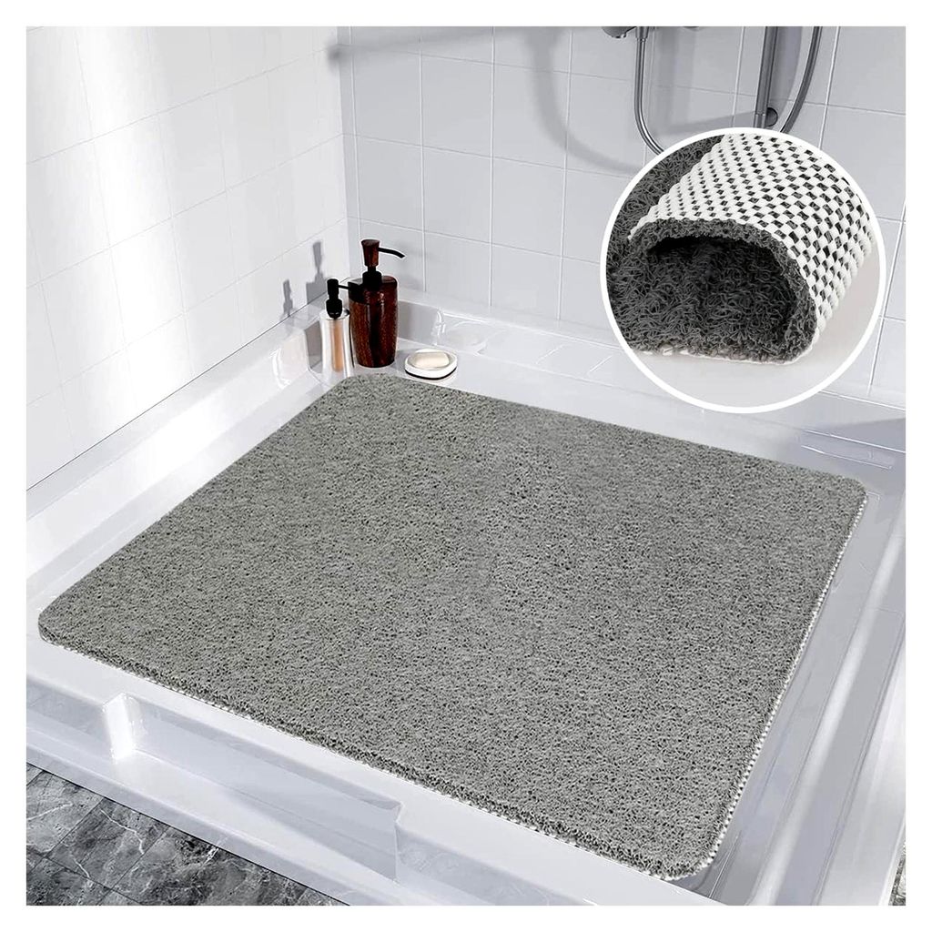 Rutschfeste Duschmatte 80x80 cm, Komfort Sicherheitsmatte mit Ablauflöchern für Dusche und Nassbereiche