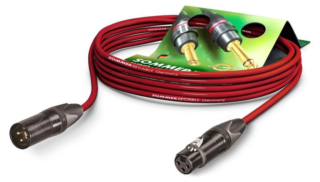 Mikrofonkabel SC-Source MKII Highflex, 2 x 0.25 mm² | XLR / XLR, NEUTRIK | 15,00m | rot