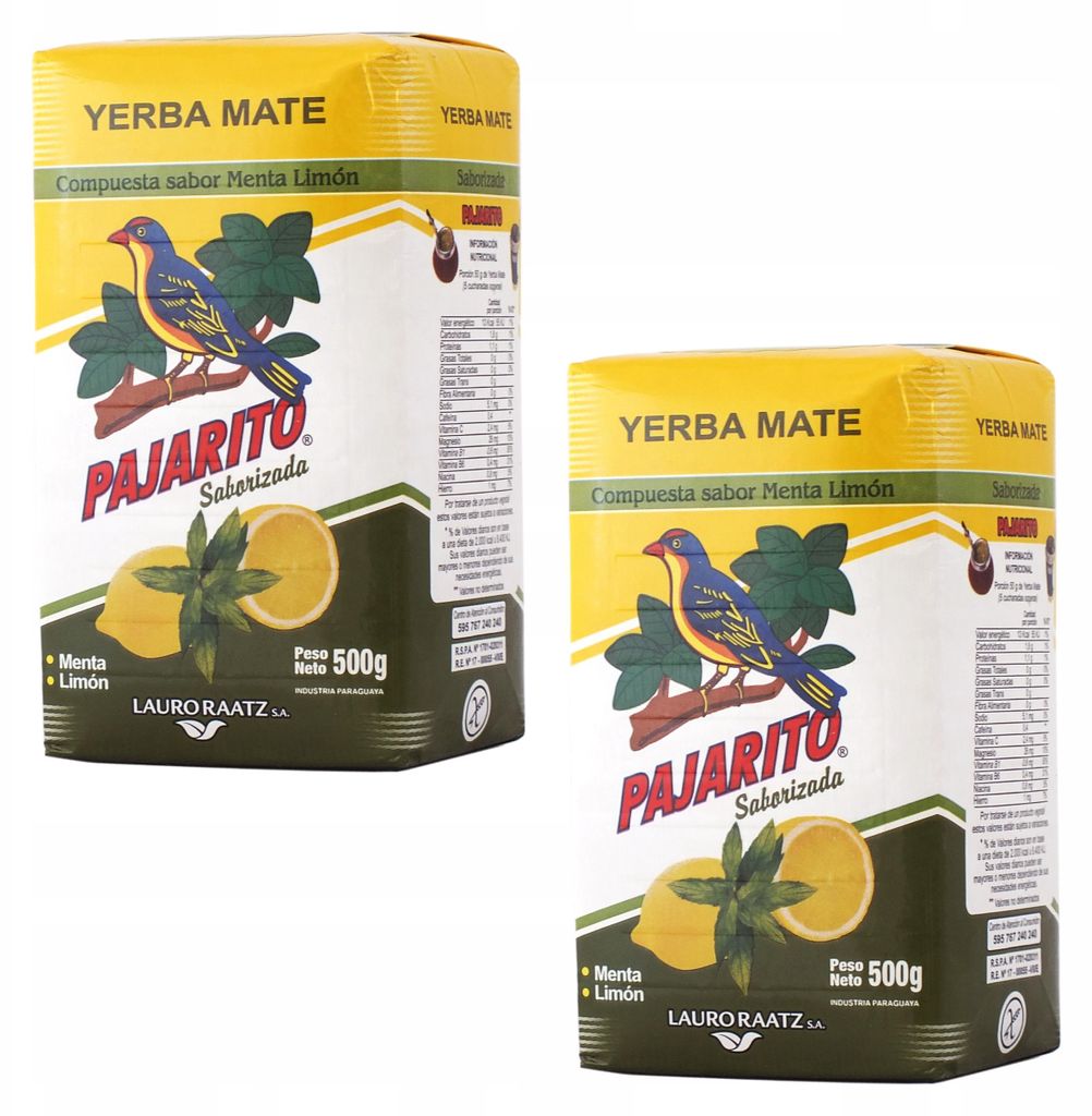 Yerba Mate Pajarito met Munt en Citroen (Citroensmaak), Productafbeelding 
