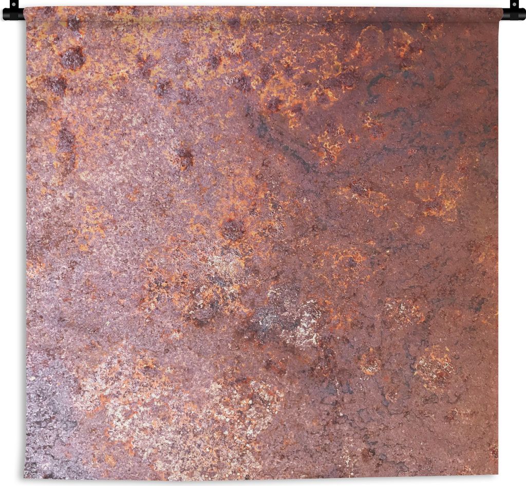 MuchoWow Wandteppich Wandbehang Platten - Rost - Metall 120x120 cm Tapisserie Dekoration Wandtuch - Modern - Baumwollgewebe