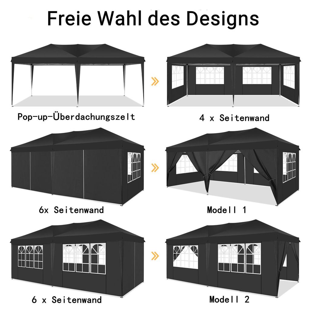 Pavillon pliable 3X6m imperméable stable, tente de Image du produit 