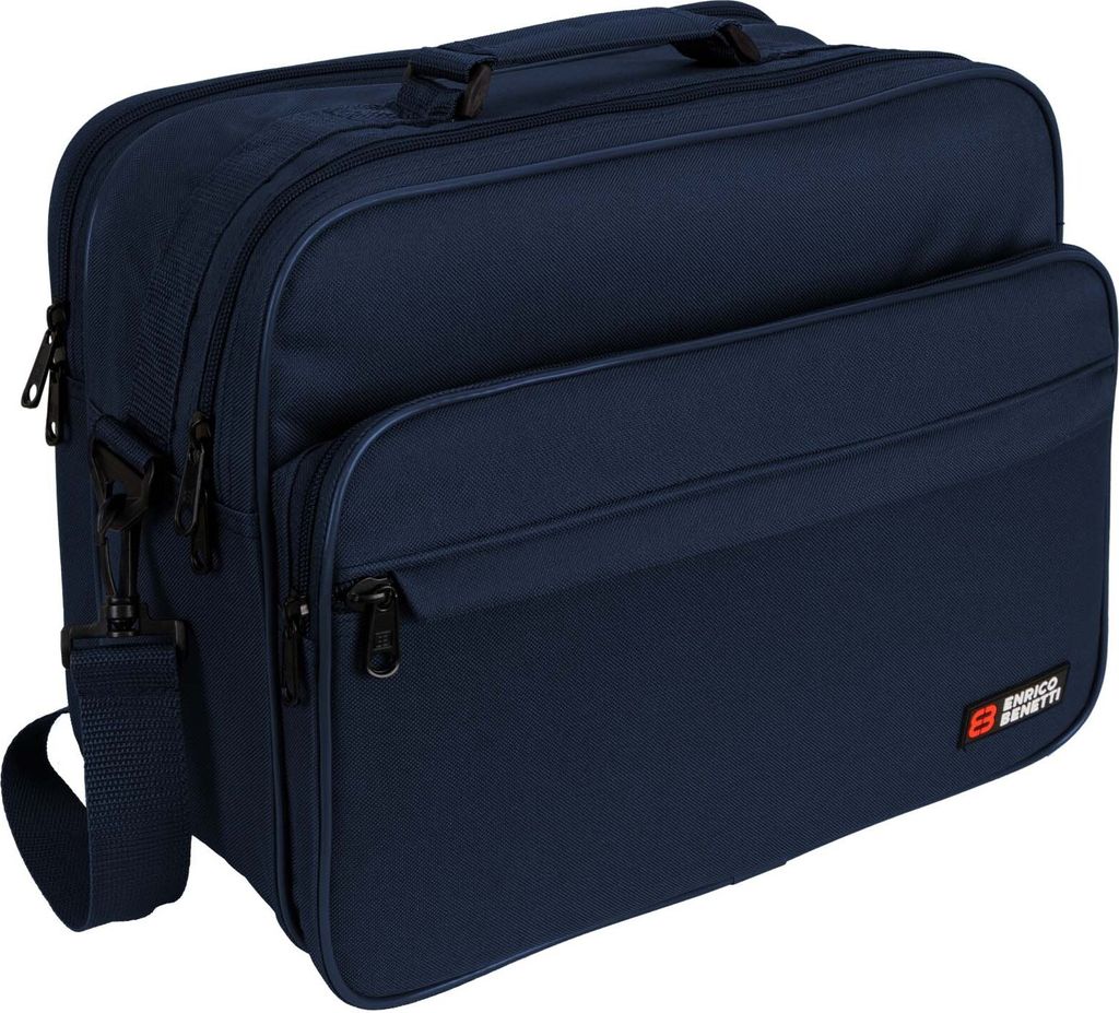 Enrico Benetti Arbeitstasche Umhängetasche Herrentasche XXL Querformat Blau