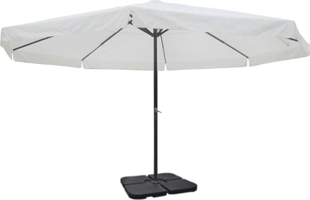 vidaXL Sonnenschirm Aluminium Tragbarer Sonnenschirmständer Weiß