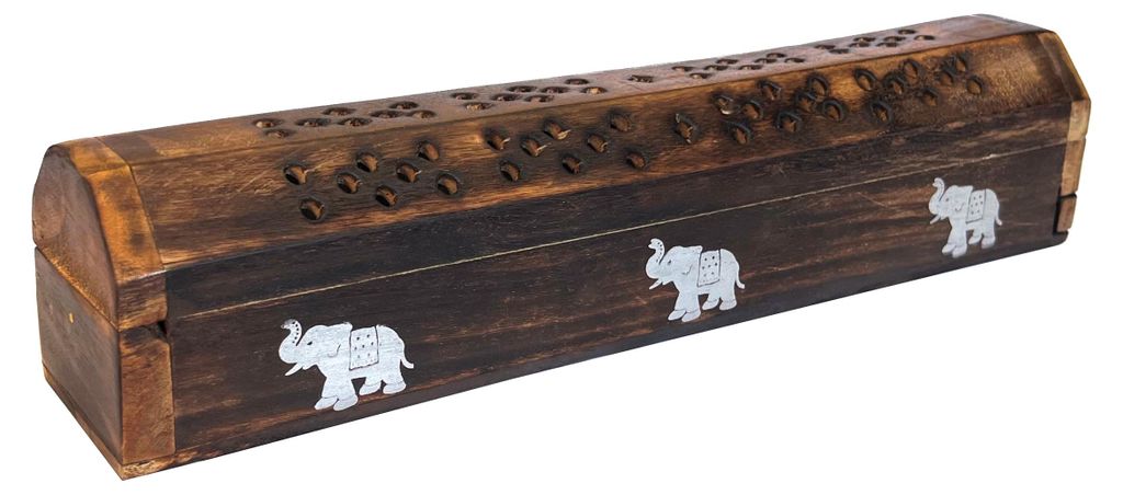 India Truhe \Elefant\" Holz 30x6cm, Räucherstäbchenhalter" Productafbeelding 