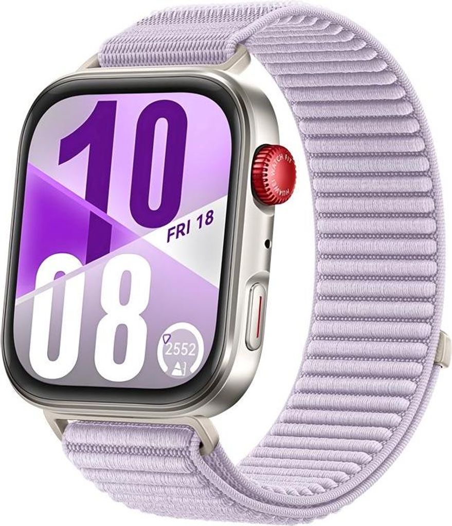Strap-it Wave Nylonband mit Klettverschluss - passend für Huawei Watch Fit 3 / Watch Fit 4 / Watch Fit 4 Pro (hellviolett)