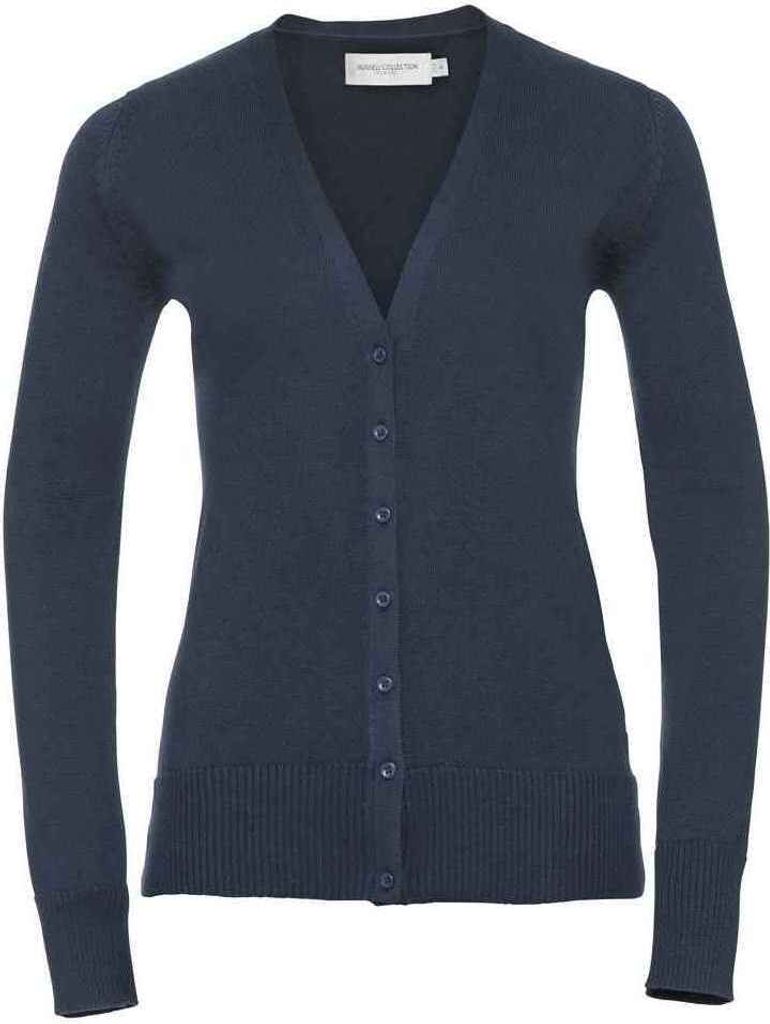 Russell Collection - Strickjacke V-Ausschnitt für Damen RW9596 (40 DE) (Dunkelblau)