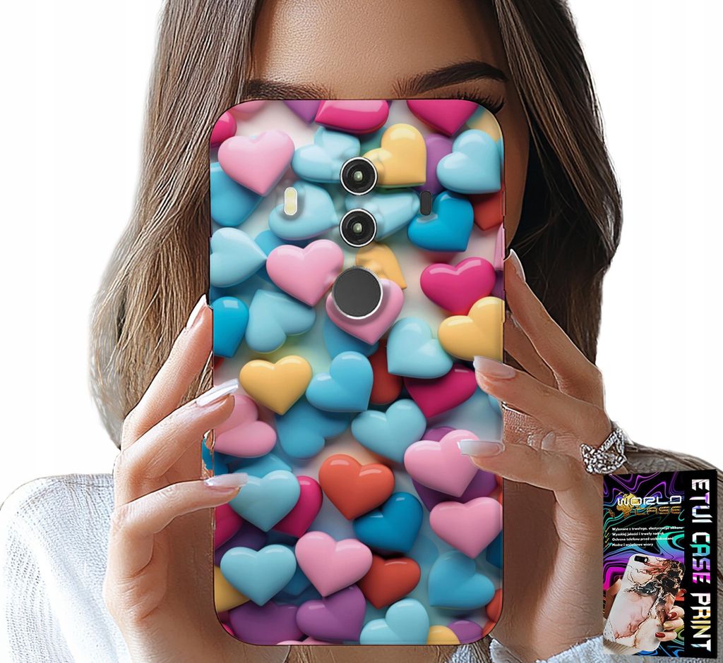 Hülle Für Huawei Mate 10 Pro - Farbige Herzen Personalisierbar