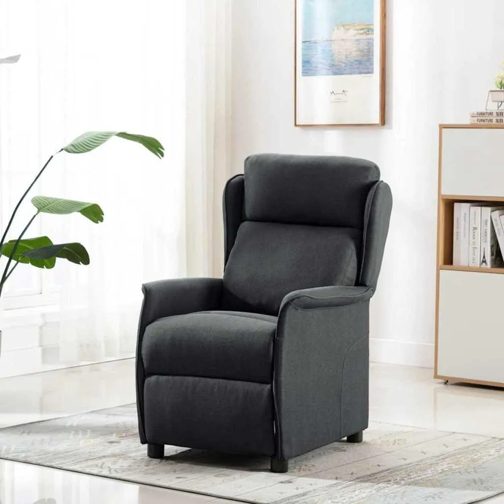 Fauteuil massant gris foncé idéal pour la lecture et la détente nocturne