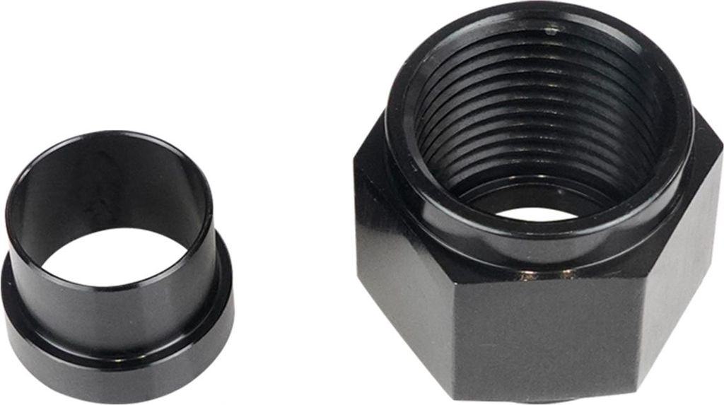 Aluminium-Hardline-Fitting, 10 AN-Innengewinde-Rohrmutter und Hülse für Aluminiumrohre mit 5/8'' Außendurchmesser, 1 Satz