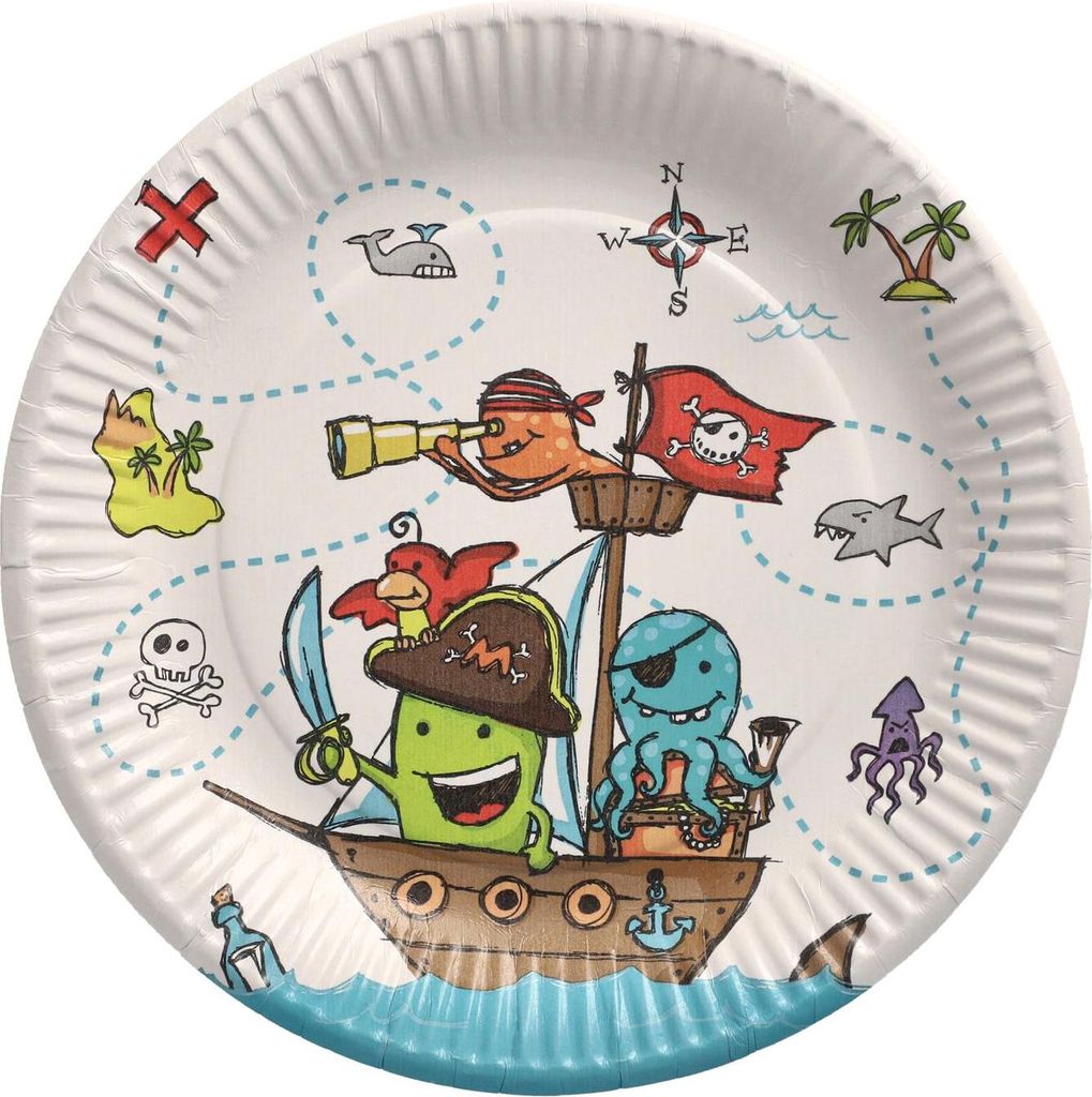 PAPSTAR Papp-Teller "Pirate Crew" rund 230 mm