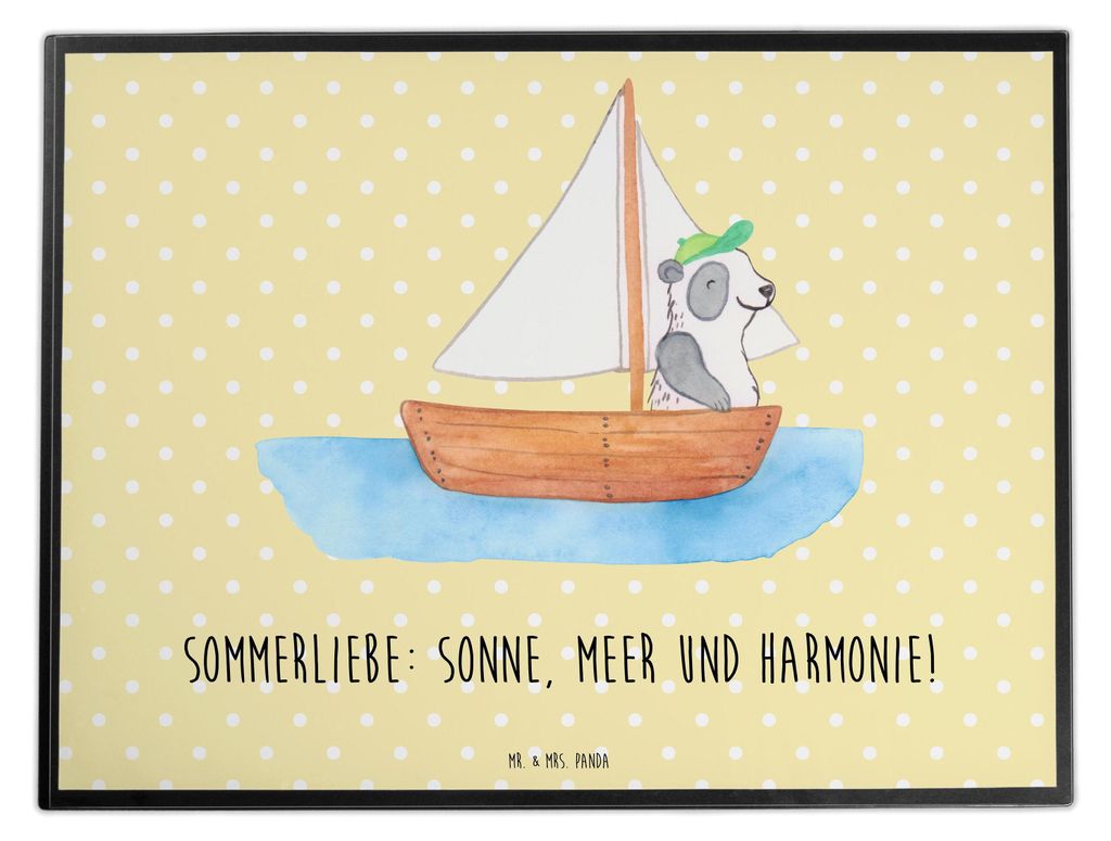 Mr. & Mrs. Panda schreibtischunterlage Sommerliebe - Gelb Pastell - Geschenk, Sommerferien Abschiedsgeschenk, Strand, Motive, Summer Vibes, Sommerp...