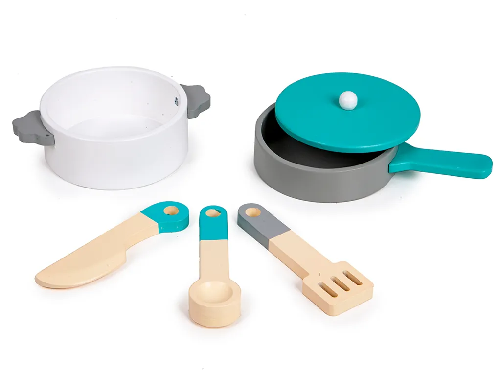 Cuisine enfant bois blanc ECOTOYS : modèle géant avec finitions réalistes - 10