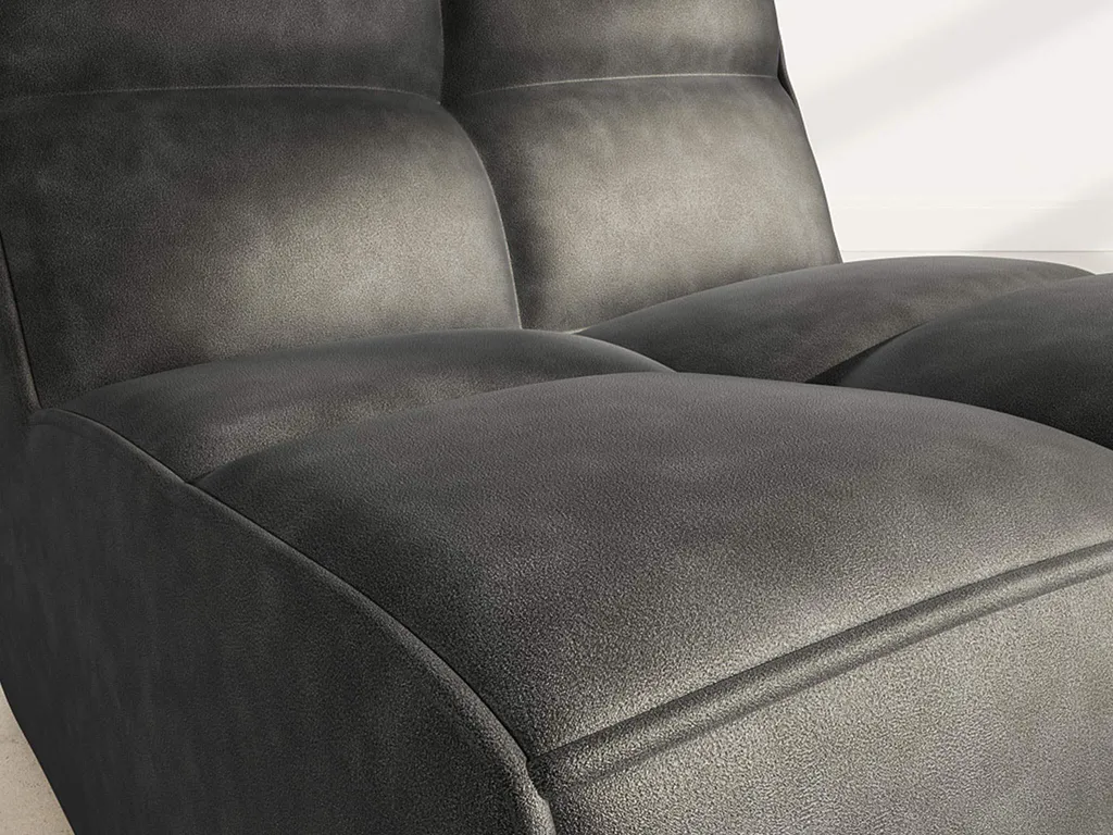 Lisa Design Alya - Module d'Assise en Simili Noir pour Canapé Modulable