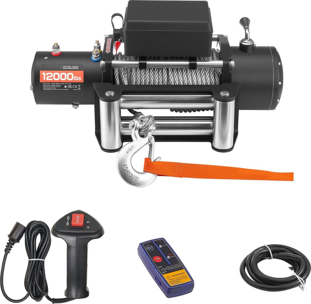 SucceBuy Elektrische Seilwinde, 5400 kg Zugkraft, 12 V DC Produktbild 