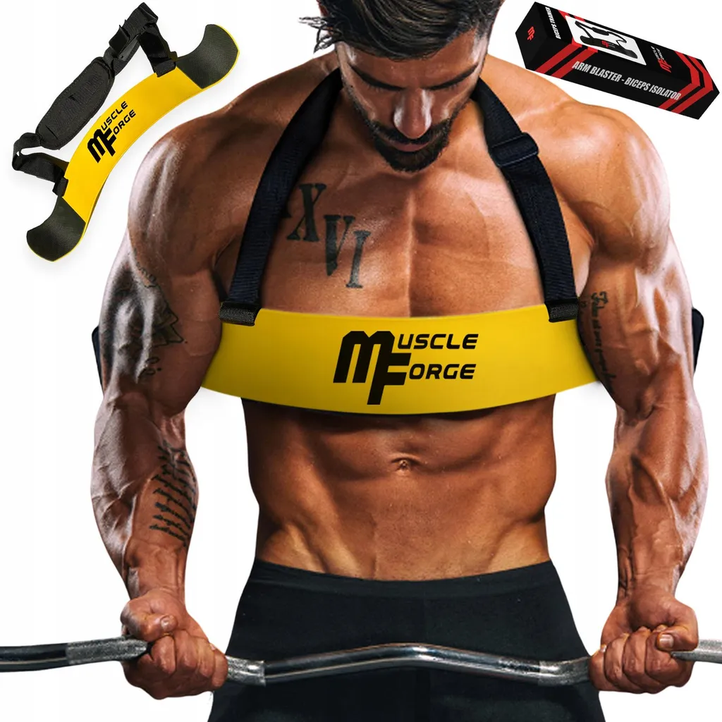 Isolateur de Biceps Arm Blaster Jaune en Acier - Matériel de Musculation