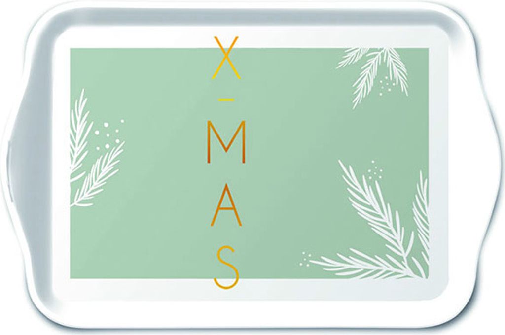 Weihnachten - Tray Melamine 13X21cm X-Mas Green