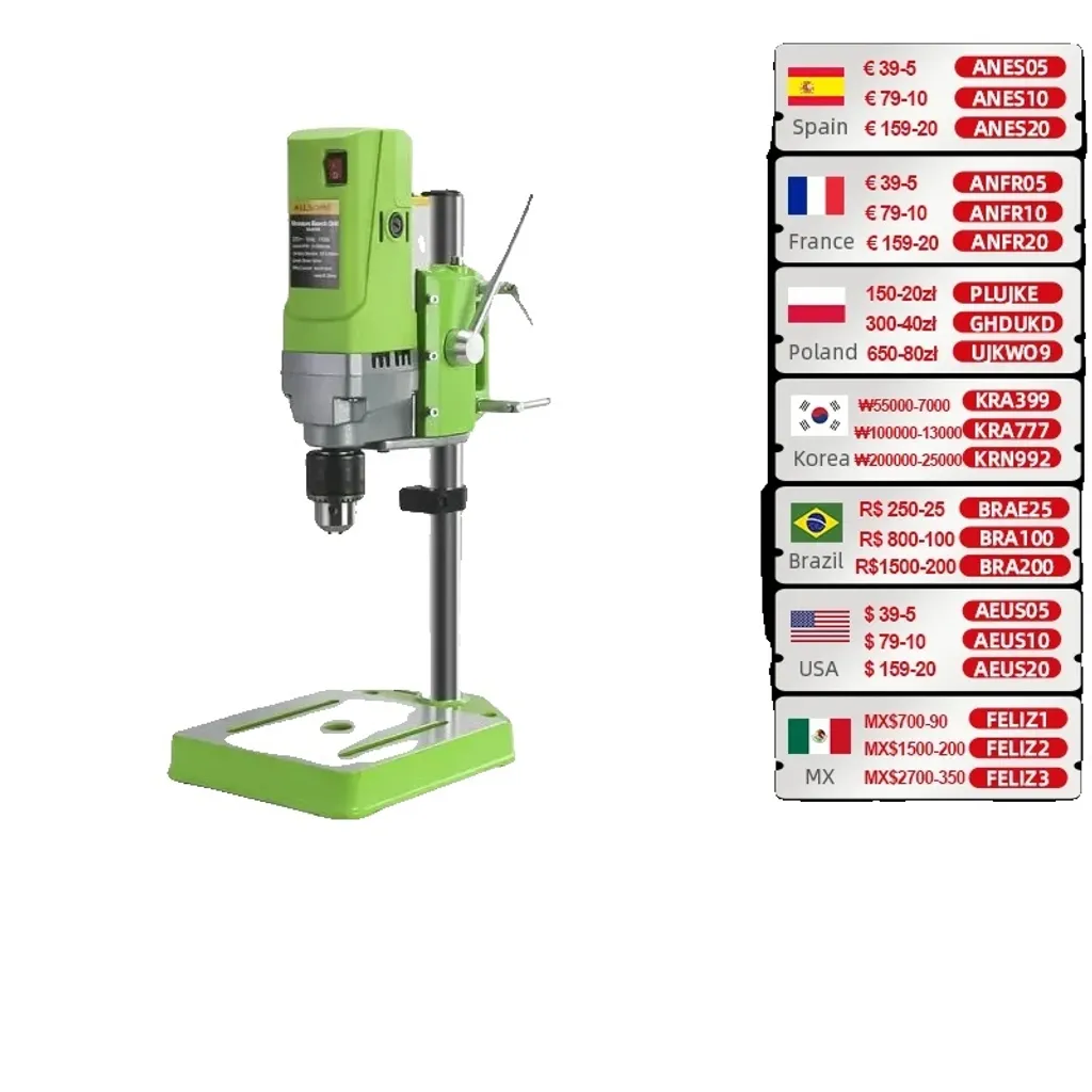 Percez droit avec cette mini perceuse d'établi 710W, mandrin robuste 13mm