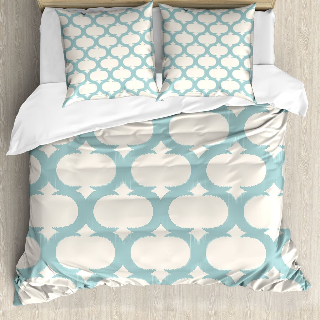 ABAKUHAUS Wasser Bettbezugs Set Für Doppelbetten, Mesh Arabisch Curvy Figuren, Milbensicher Allergiker geeignet mit Kissenbezügen, Lila Schwarz W...