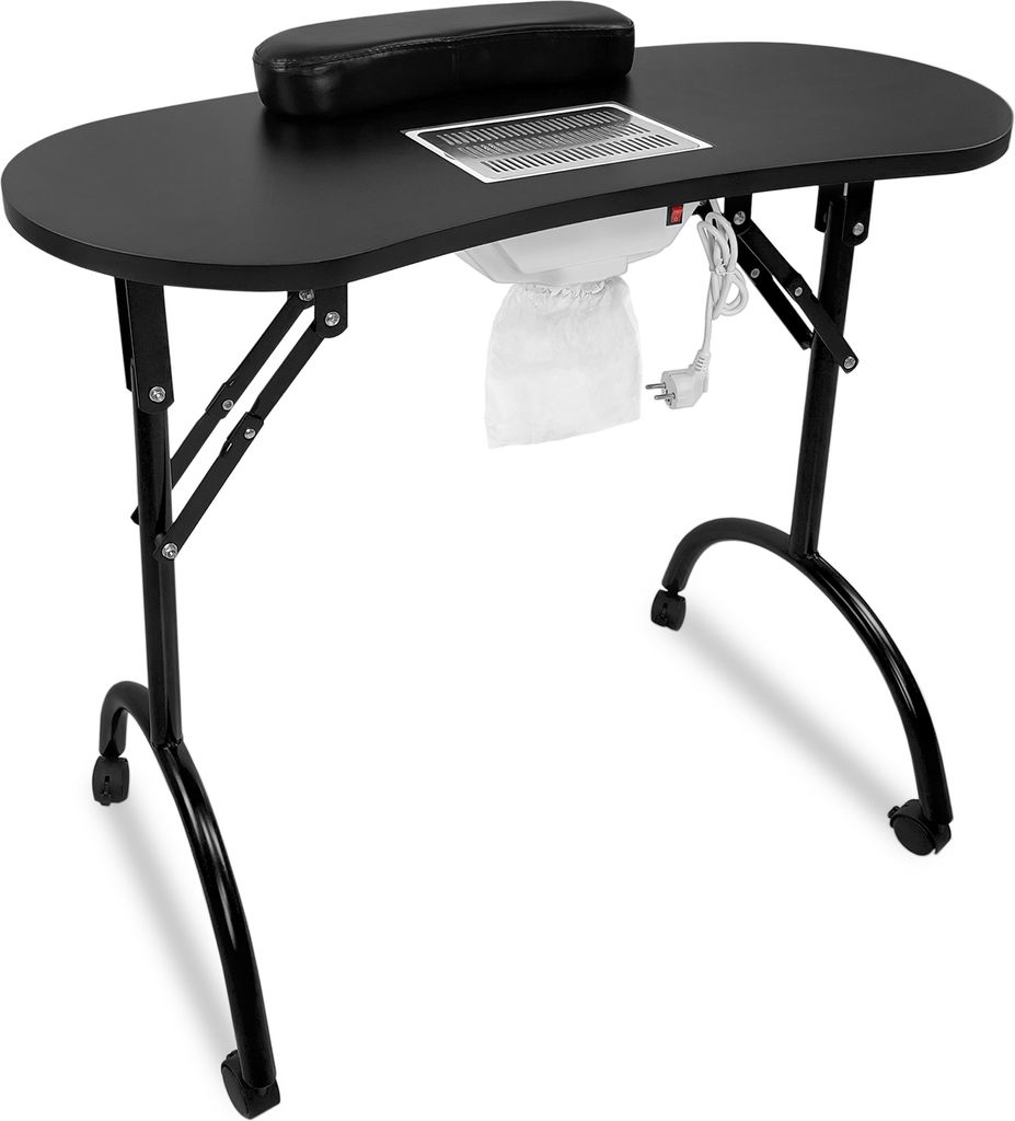 UISEBRT Skladací manikúrový stôl 98x44 x77 cm s prachovým Obrázok produktu 11