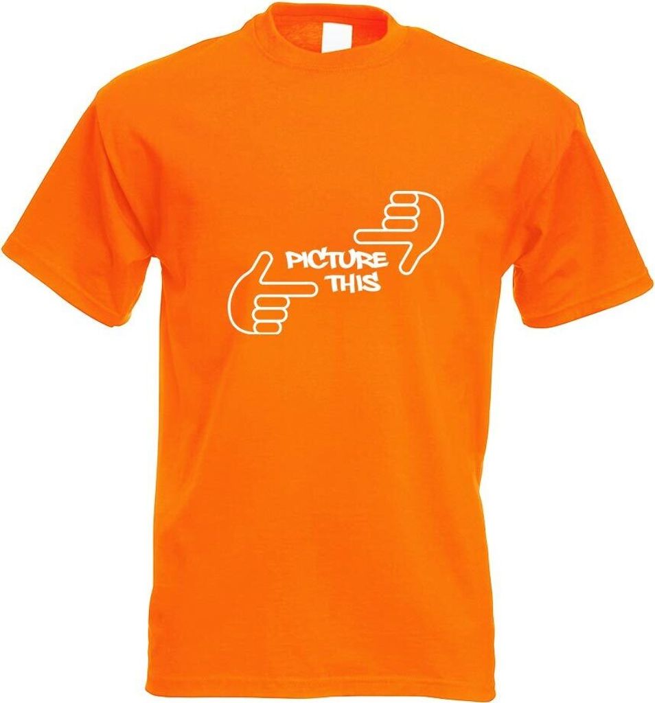 Kiwistar - T-Shirt - orange - Picture This Motiv Bedruckt Funshirt Design Print - mit Motiv Bedruckt - Funshirt Design - Sport - Freizeit - Herren - S