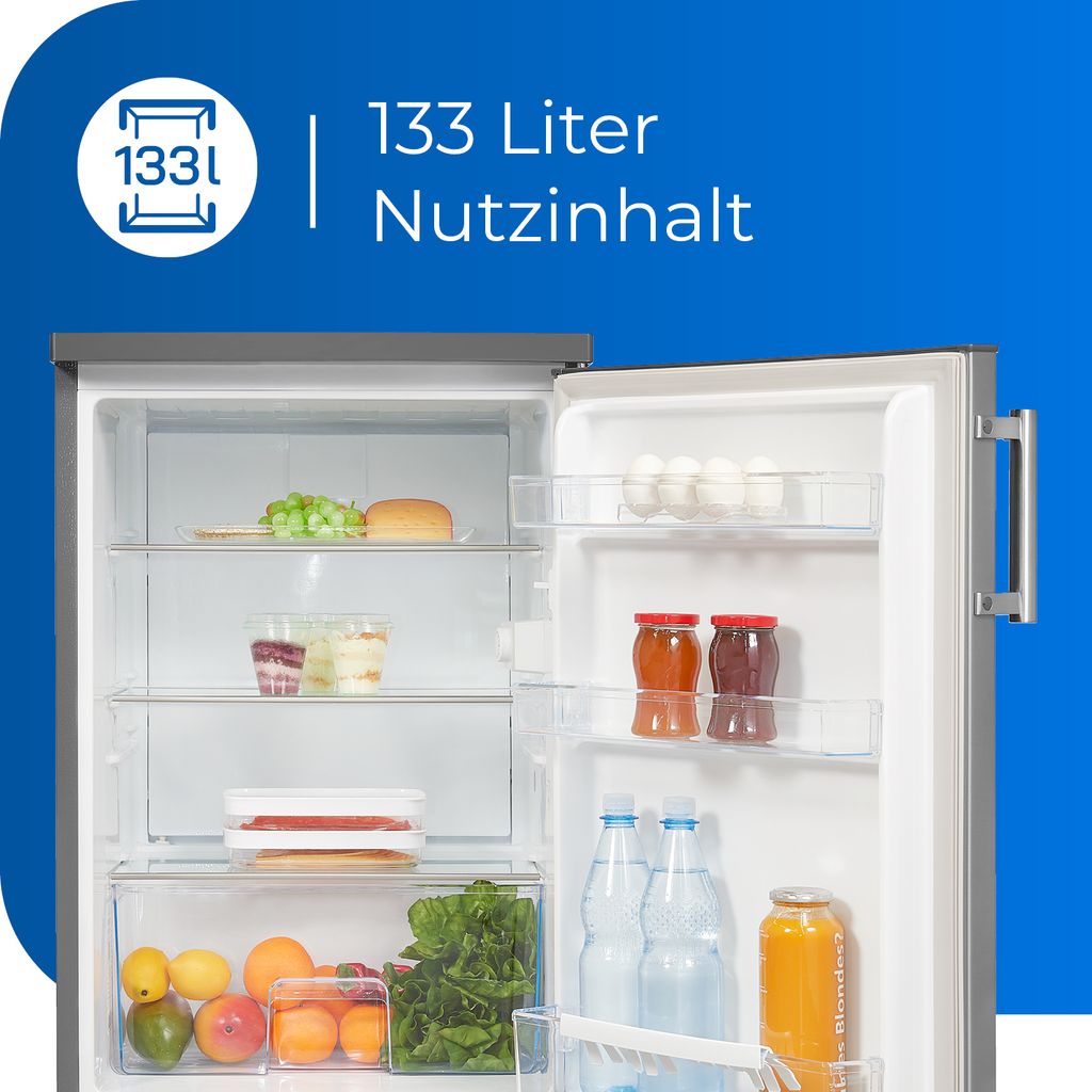 Exquisit Kühlschrank KS16-V-H-010D inoxlook | Standgerät | Produktbild 3
