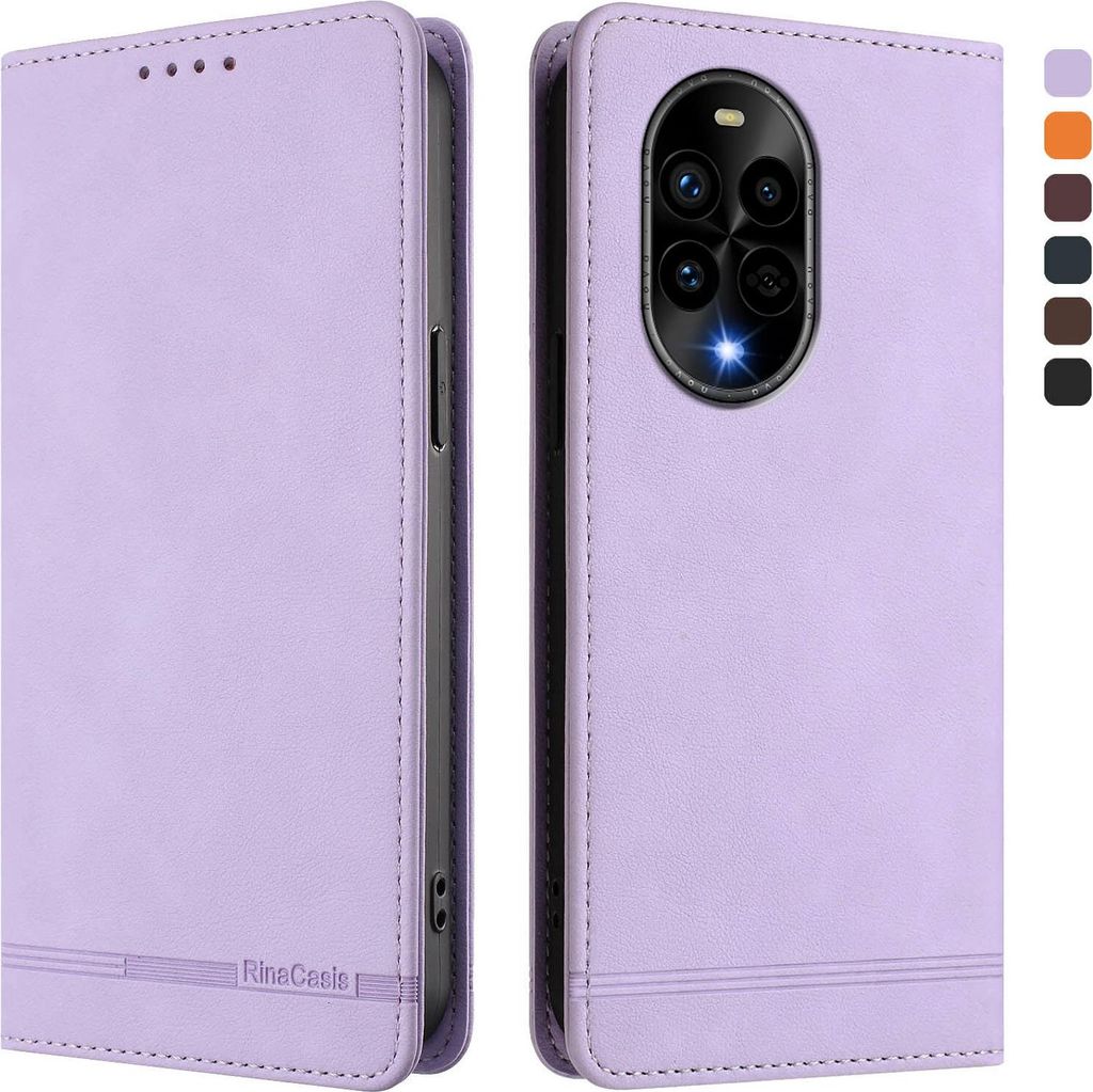 Hülle für Huawei Nova 13 Pro, Retro Kunstleder Ständer Klapphülle mit Kartenfächer und Magnetische Violett