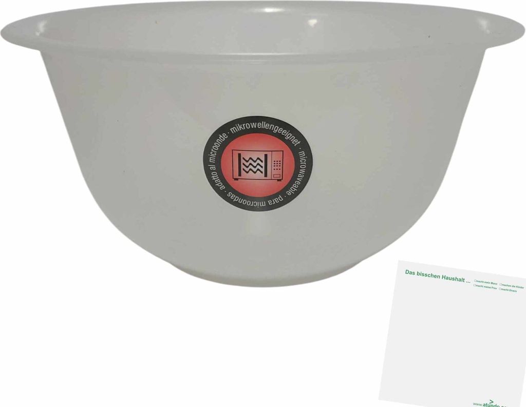 Contacto Bander Rührschüssel, transparent-weiß, mikrowellengeeignet 20cm Durchmesser + usy Block